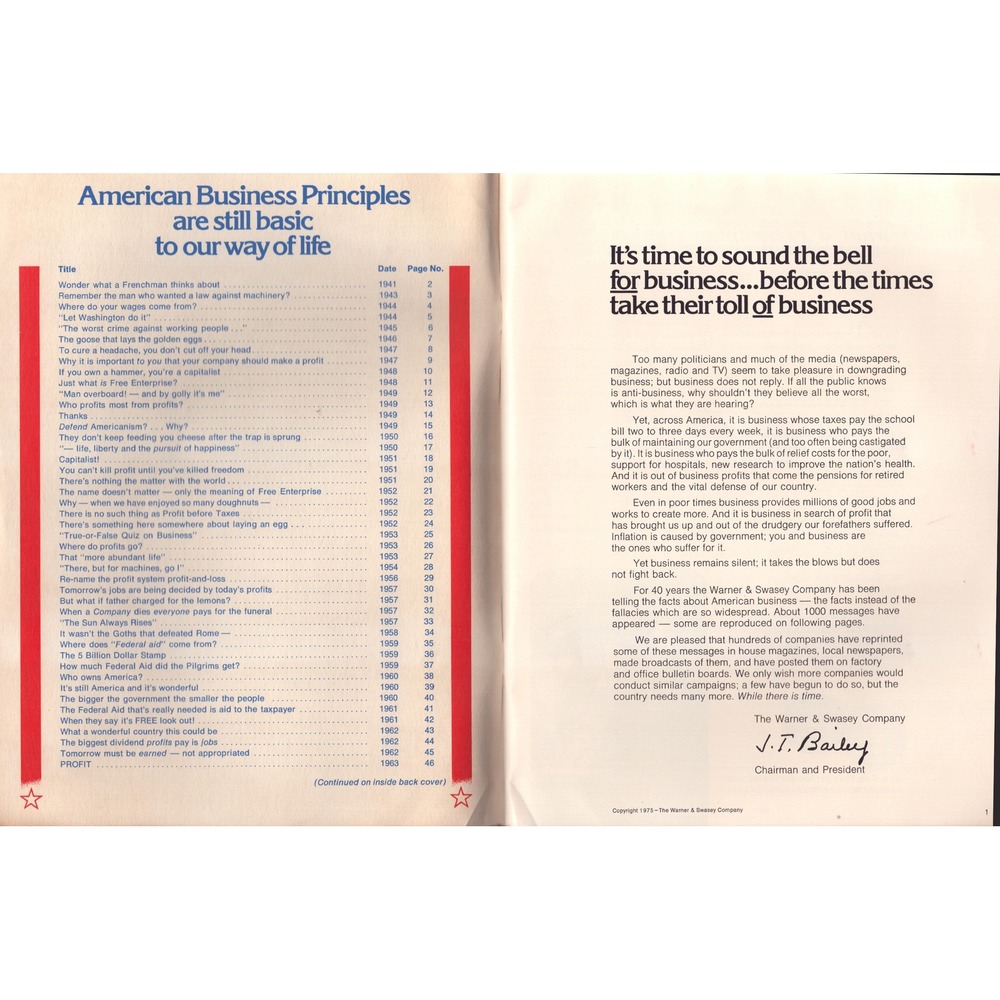 Vintage 1976 Warner & Swasey Bicentennial Booklet Liberty Bell American Business - Picture 3 of 3